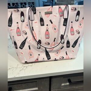 Kate Spade Pink Tote with Bottle Pattern
